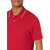 image:imageAmazon Essentials Mens RegularFit Short Sleeve Cotton Pique Polo Shirt Available in Big amp TallRed Twin Stripe