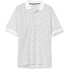 image:imageAmazon Essentials Mens RegularFit Short Sleeve Cotton Pique Polo Shirt Available in Big amp TallWhiteNavy Micro Geo