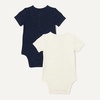 image:imageAmazon Essentials Unisex Babies Short Sleeve Henley Bodysuit Pack of 2Oatmeal HeatherNavy
