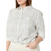 image:imageAmazon Essentials Womens RegularFit LongSleeve ButtonDown Poplin Shirt Business Casual Office WorkBlack White Dots
