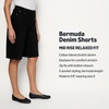 image:imageAmazon Essentials Womens RelaxedFit MidRise Long Jean ShortsBlack