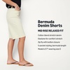 image:imageAmazon Essentials Womens RelaxedFit MidRise Long Jean ShortsEcru