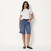 image:imageAmazon Essentials Womens RelaxedFit MidRise Long Jean ShortsMedium Blue Vintage