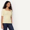 image:imageAmazon Essentials Womens SlimFit Half Sleeve Square Neck TShirtPastel Yellow