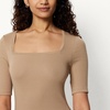 image:imageAmazon Essentials Womens SlimFit Half Sleeve Square Neck TShirtTan
