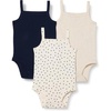 Oatmeal Heather/Navy/Dots