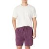 image:imageAmazon Essentials Mens CottonModal Pajama Set Short Sleeve TShirt and ShortsGeoIvory