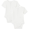 image:imageAmazon Essentials Unisex Babies Short Sleeve Henley Bodysuit Pack of 2White