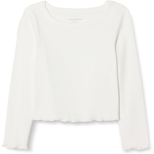 image:imageAmazon Essentials Girls and Toddlers LongSleeve Cropped Rib TopIvory