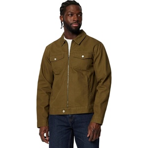 image:imageAmazon Essentials Mens Cotton Canvas ZipFront Trucker JacketDark Brown