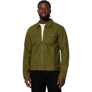 image:imageAmazon Essentials Mens Cotton Canvas ZipFront Trucker JacketDark Olive