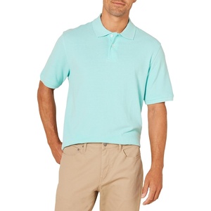 image:imageAmazon Essentials Mens RegularFit Short Sleeve Cotton Pique Polo Shirt Available in Big amp TallAqua
