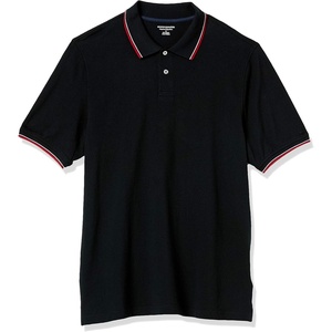 image:imageAmazon Essentials Mens RegularFit Short Sleeve Cotton Pique Polo Shirt Available in Big amp TallBlackWhite and Red Tipped