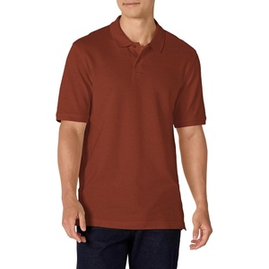 image:imageAmazon Essentials Mens RegularFit Short Sleeve Cotton Pique Polo Shirt Available in Big amp TallBrick Red