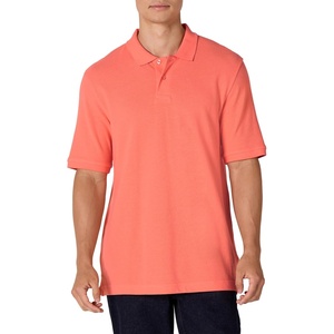 image:imageAmazon Essentials Mens RegularFit Short Sleeve Cotton Pique Polo Shirt Available in Big amp TallCoral Orange