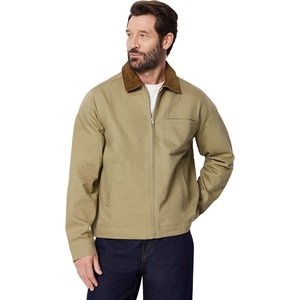 image:imageAmazon Essentials Mens RelaxedFit Rigid Denim Zip Up JacketMushroom Brown