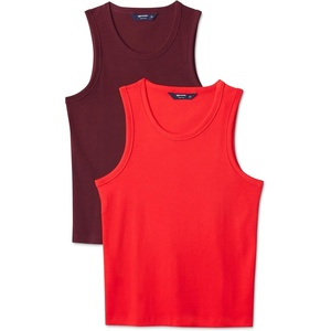 image:imageAmazon Essentials Mens SlimFit Ribbed Tank TopRedDark Burgundy
