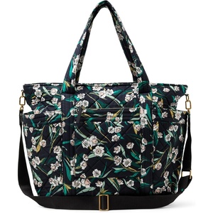 image:imageAmazon Essentials Womens Quilted Cotton Travel Tote Bag Black One SizeBlack Floral