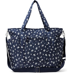 image:imageAmazon Essentials Womens Quilted Cotton Travel Tote Bag Black One SizeNavy Floral