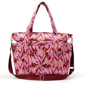 image:imageAmazon Essentials Womens Quilted Cotton Travel Tote Bag Black One SizePink Floral
