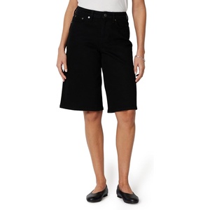 image:imageAmazon Essentials Womens RelaxedFit MidRise Long Jean ShortsBlack