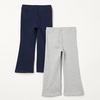 image:imageAmazon Essentials Girls and Toddlers SlimFit Cotton Knit Flare Leggings Pull On Pack of 2NavyLight Grey Heather