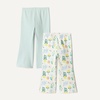 image:imageAmazon Essentials Girls and Toddlers SlimFit Cotton Knit Flare Leggings Pull On Pack of 2Pale Mint GreenNature