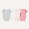 image:imageAmazon Essentials Unisex Babies ShortSleeve BodysuitsLight Heather GreyPink