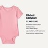 image:imageAmazon Essentials Unisex Babies ShortSleeve BodysuitsLight Heather GreyPink