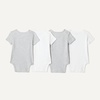 image:imageAmazon Essentials Unisex Babies ShortSleeve BodysuitsLight Heather GreyWhite