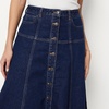 image:imageAmazon Essentials Womens ALine HighRise Denim ButtonDown Midi SkirtDark Midnight Wash