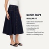 image:imageAmazon Essentials Womens ALine HighRise Denim ButtonDown Midi SkirtRinse Denim