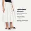 image:imageAmazon Essentials Womens ALine HighRise Denim ButtonDown Midi SkirtWhite