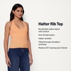 image:imageAmazon Essentials Womens SlimFit Ribbed Halter TopCoral Orange