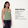image:imageAmazon Essentials Womens SlimFit Ribbed Halter TopSage Green