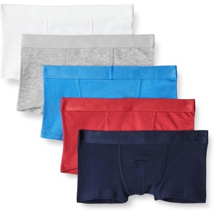 image:imageAmazon Essentials Boys Cotton Jersey Boxer Brief Underwear Pack of 10Grey Red Navy