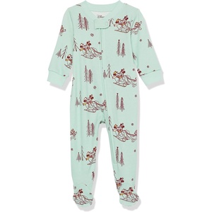 image:imageAmazon Essentials Disney  Marvel  Star Wars Unisex Babies Toddlers and Kids Footed Sleepers Zip Up Pajamas MultipacksMickey Winter  Baby Snugfit
