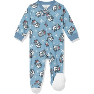 image:imageAmazon Essentials Disney  Marvel  Star Wars Unisex Babies Toddlers and Kids Footed Sleepers Zip Up Pajamas MultipacksNightmare Santa Jack  Sleep  Play