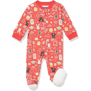 image:imageAmazon Essentials Disney  Marvel  Star Wars Unisex Babies Toddlers and Kids Footed Sleepers Zip Up Pajamas MultipacksStar Wars Holiday  Sleep  Play