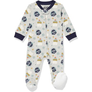 image:imageAmazon Essentials Disney  Marvel  Star Wars Unisex Babies Toddlers and Kids Footed Sleepers Zip Up Pajamas MultipacksStar Wars Winter  Sleep  Play