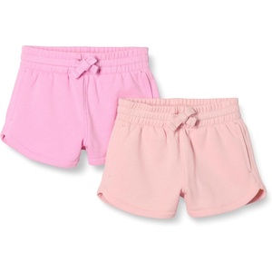 image:imageAmazon Essentials Girls and Toddlers French Terry Sweatshorts Pack of 2Light PinkPink