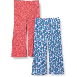 image:imageAmazon Essentials Girls and Toddlers SlimFit Cotton Knit Flare Leggings Pull On Pack of 2Hot Pink Posey FloralBlue Posey Floral