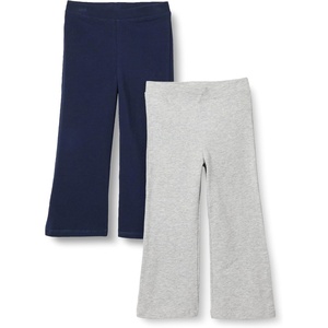 image:imageAmazon Essentials Girls and Toddlers SlimFit Cotton Knit Flare Leggings Pull On Pack of 2NavyLight Grey Heather