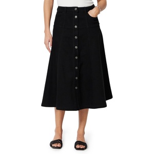 image:imageAmazon Essentials Womens ALine HighRise Denim ButtonDown Midi SkirtBlack