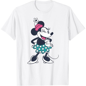 image:imageAmazon Essentials Disney Standing and Winking Retro Minnie TShirtWhite