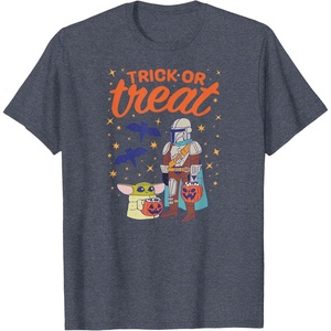 image:imageAmazon Essentials Mens The Mandalorian Grogu Halloween Trick or Treat TShirt Black Graphic Print SmallHeather Blue