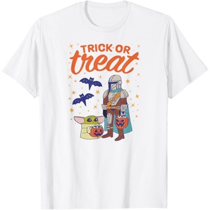 image:imageAmazon Essentials Mens The Mandalorian Grogu Halloween Trick or Treat TShirt Black Graphic Print SmallWhite