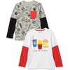 image:imageAmazon Essentials Disney  Marvel  Star Wars Boys and Toddlers LongSleeve 2in1 TShirts Pack of 22pack Marvel Burger