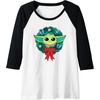 image:imageAmazon Essentials The Mandalorian Grogu Holiday Christmas Wreath Raglan Baseball TeeBlackWhite