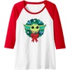 image:imageAmazon Essentials The Mandalorian Grogu Holiday Christmas Wreath Raglan Baseball TeeRedWhite